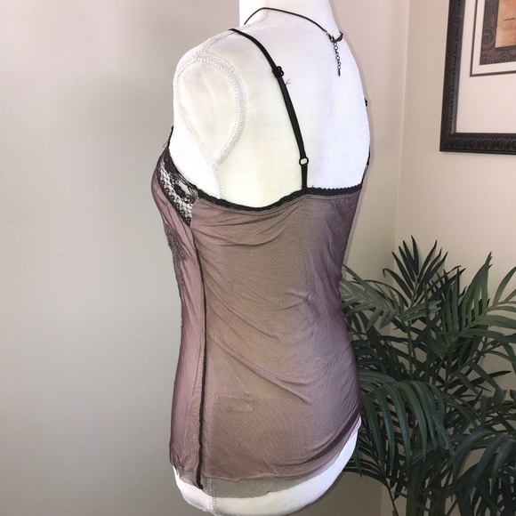 VERO MODA Line Mesh Sequin Appliqué Lace Tank Top - Picture 4 of 7